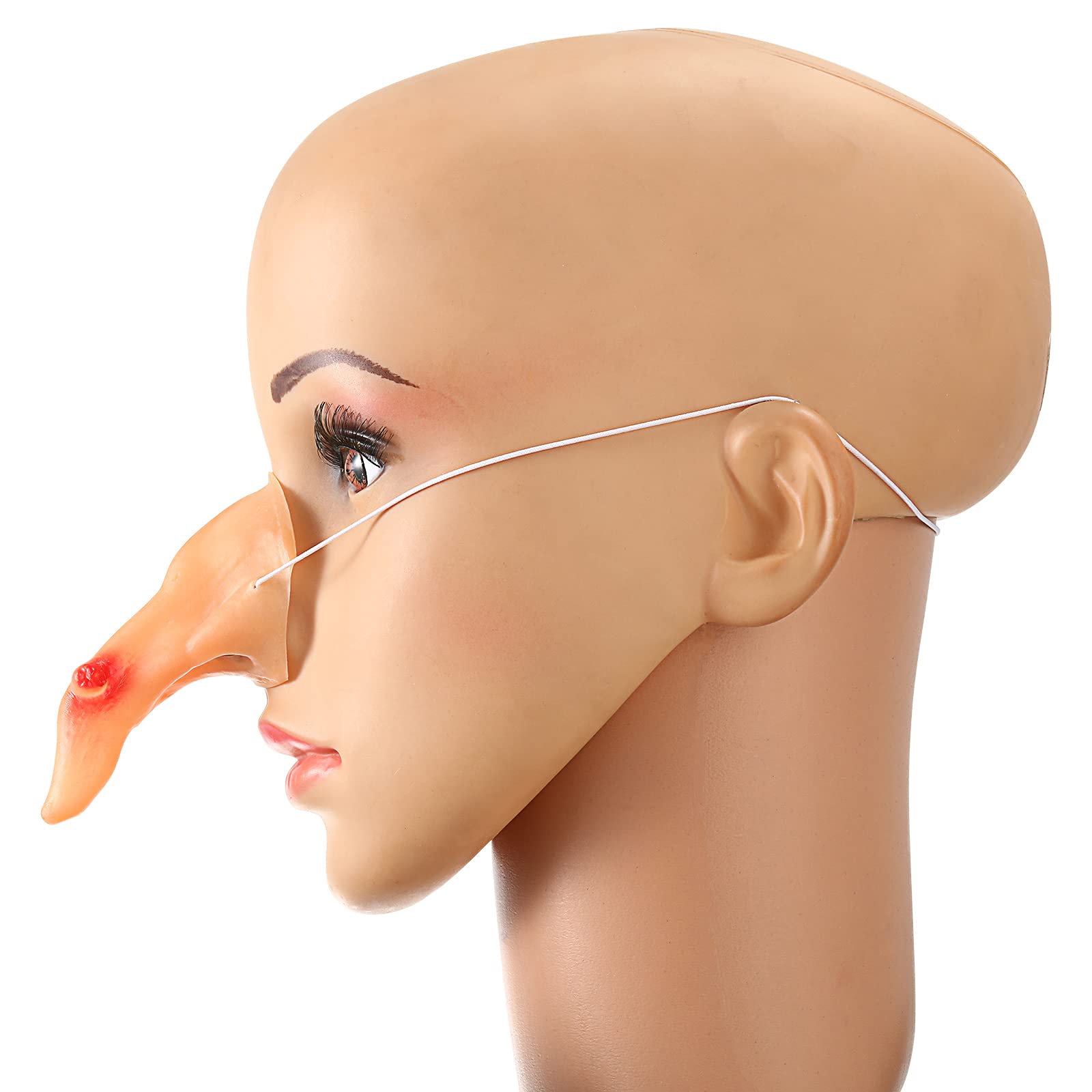 Sumind Witch Nose Adult Halloween Witches Fake Nose 2.8 Inch Horror Fairytale Latex Vinyl Material Witch Elastic Noses Women Accessory for Halloween