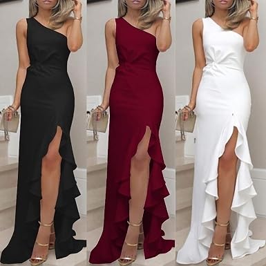 Womens Plunge V Neck Evening Party Long 