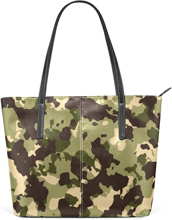 Amazon ハンドバッグ トートバッグ レディース ショルダーバッグ シンプル 人気 カモフラージュ 迷彩柄 女性 通勤 通学 軽量 肩掛け 手提げ バッグ おしゃれ ギフト プレゼント Ayustyle ハンドバッグ