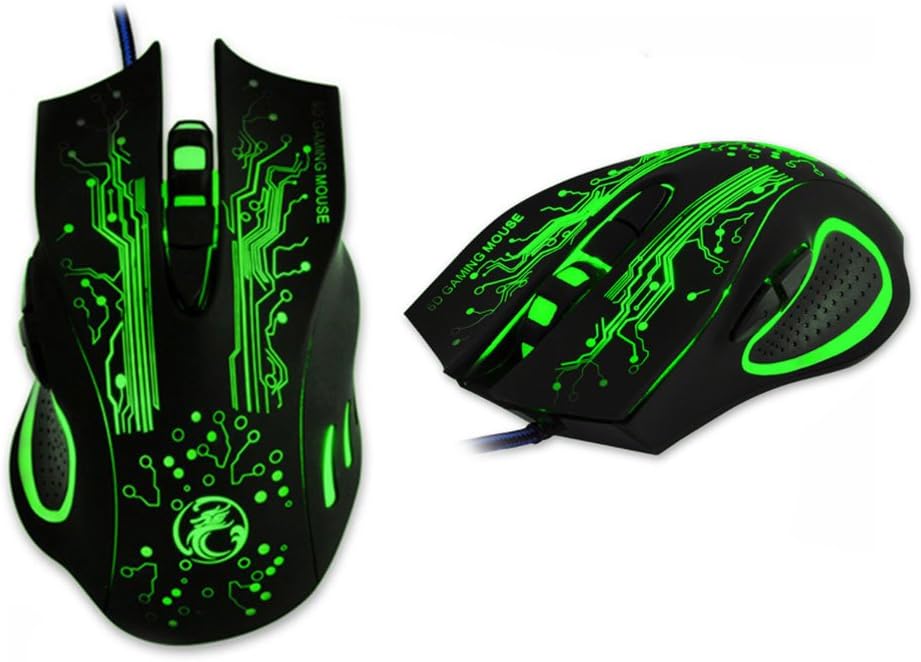 Gaming Mouse 6 Buttons Programmable 4 Stalls Real DPI Adjustable Game Mouse Colorful LED Lights Automatically Switch to Breathe 8,000,000 Times Key Life, USB Wired Gaming Mouse PC Mouse will Never Fade Professional 800/1200/1600/2400 DPI Optical USB Wired Gaming Mouse Mice With Multi-color Breathing LED For Pro Game Notebook Laptop PC Computer 3200DPI Wired Mouse, 4 Adjustable DPI Levels, 800/1200/2400/3200DPI, 7 Circular & Breathing LED Light, 6 Buttons [Updated Version]