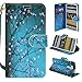 LG G Flex Case, Customerfirst Wallet Case Classic for LG G Flex - PU Leather Wallet Case Flip Stand Cover (Will Not Fit LG G Flex 2 2nd Generation) (Blossom Teal)