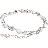 CUTEZING Silver Bracelets For Women Beads Bangle Bracelet Transfer Lucky Cuff Bracelet Adjustable Fashion Jewelry
