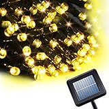 [8 Modes 100 LEDs] Milocos Solar Powered String Light, 33ft/10m Solar LED String Light, Ambiance Lighting, Solar String Lights for Outdoor, Gardens, Homes, Christmas Party (Warm White)
