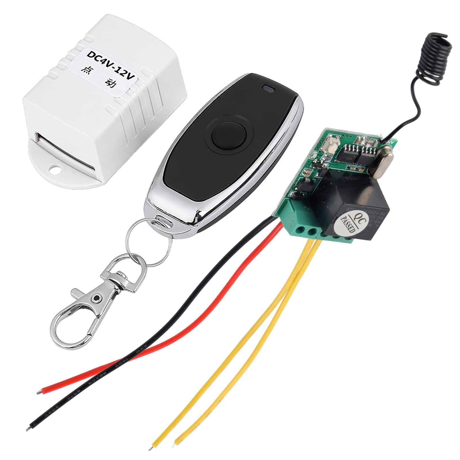 DC 4V 5V 6V 7.4V 9V 12V Wireless Relay Remote Control One Key Switch Receiver + Transmitter for Computer, Car Door, Window