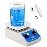 HYCC Magnetic Stirrer Hot Plate Mixer 2000ml Stirring Capacity 5 x 5 inch Max 716︒F Hotplate and 100-2000 RPM Stirrer, Stirri
