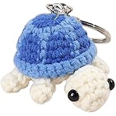CIBBALIY Mini Handmade Crochet Turtle Keychain Crochet Animal Turtles for Keyring Charm Handbag Bag Purse Pendant