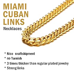 Gold Cuban Link 30 inch Chain Golden Mens Rappers