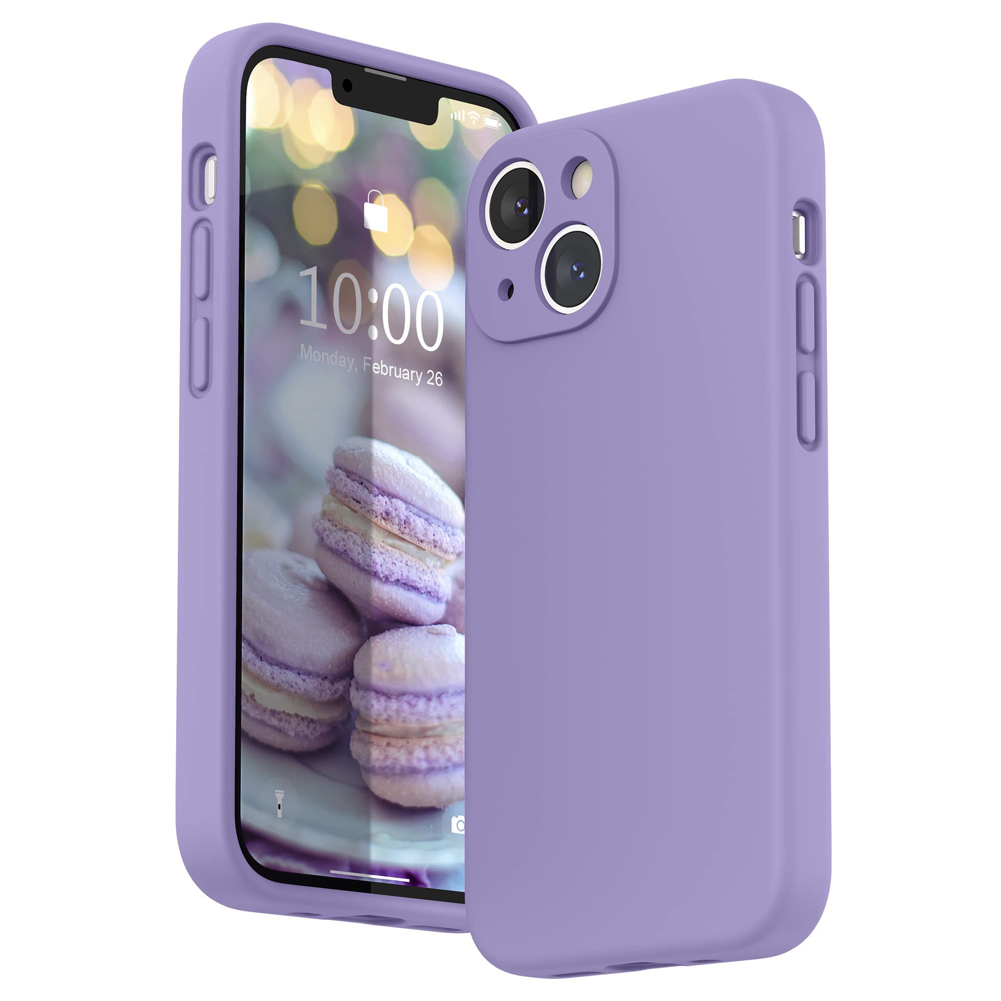 SURPHY Liquid Silicone Case for iPhone 13 mini Case, Individual Protection for Each Lens Shockproof Rubber Full Body Thickened Design for iPhone 13 mini 5.4 inch 2021, Light Purple — image 1