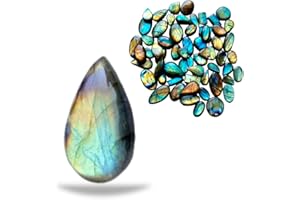 JAI GEMS 10 Pcs Natural Labradorite Mined Deep Colour Top Quality Pear
