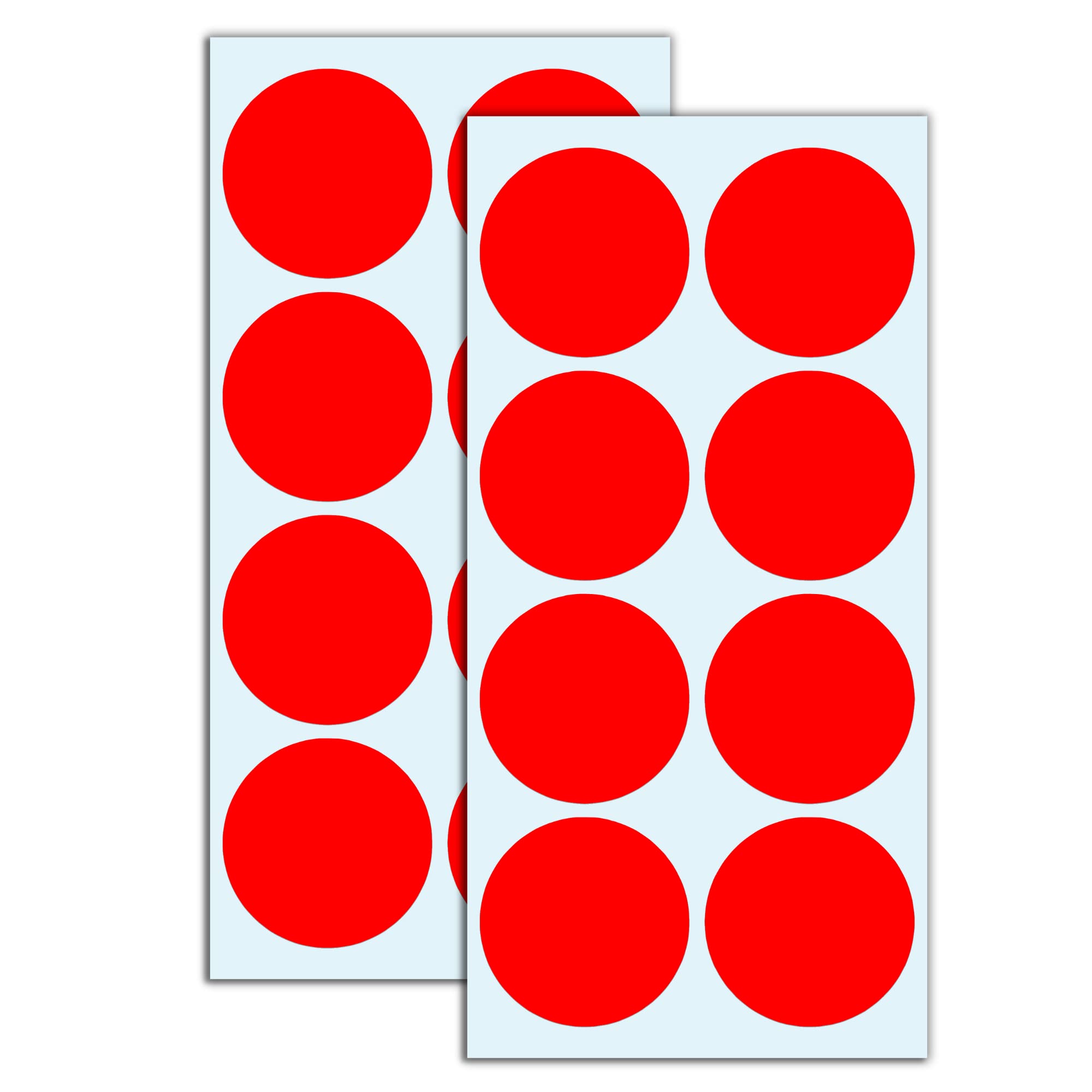 240 Pieces - Red Large Circle Round Stickers, 5cm
