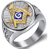 Jude Jewelers Stainless Steel Blue Gold Two Tone Masonic Master Mason Ring