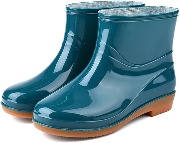Amazon Qiage レインブーツ レディース ショート おしゃれ レインシューズ レインブーツ ジョッキー 雨降り 雪 雨 大人 軽量 ロング丈 ラバーブーツ 無地 長靴 ショートブーツ レディース 滑り止め 梅雨 防水 通勤 通学 かわいい ブーツ ブーティ