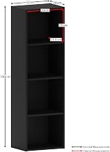 Vida Designs Oxford 4 Tier Cube Bookcase Black Wood Shelving Unit view 3