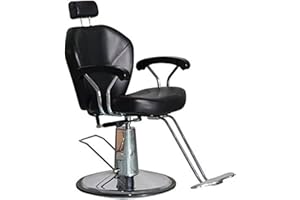 Funnylife Barber Chair Black Hydraulic with Headrest and Footrest Equipment (black)