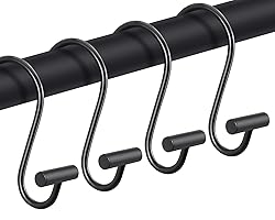 CHICTIE Black Shower Curtain Hooks