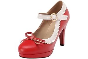 Women's Platform Stiletto Heels Pumps Cute Bow Color Block Kitten Heels Summer Casual Round Toe Ankle Strap Shoes Summer Fash