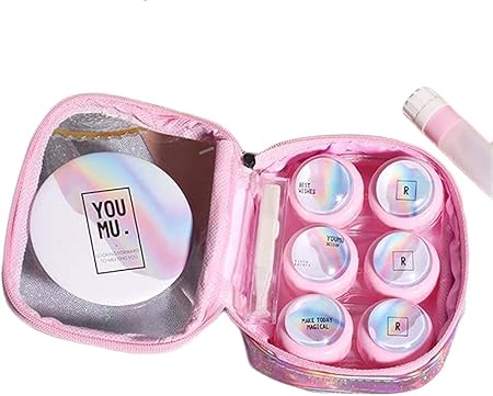 Amazon Co Jp コンタクトレンズケース 透明ケース R表示 キラキラ ミラー付き 3組入る 持ち運び 収納ケース かわいい おしゃれ 旅行 F ピンク ドラッグストア