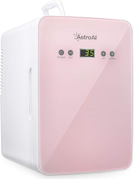 astroai mini refrigerador 6 litro 8 latas frigorifico para cosmetico y maquillaje con la tempuratura control 110v 12v mini nevera para enfriar y