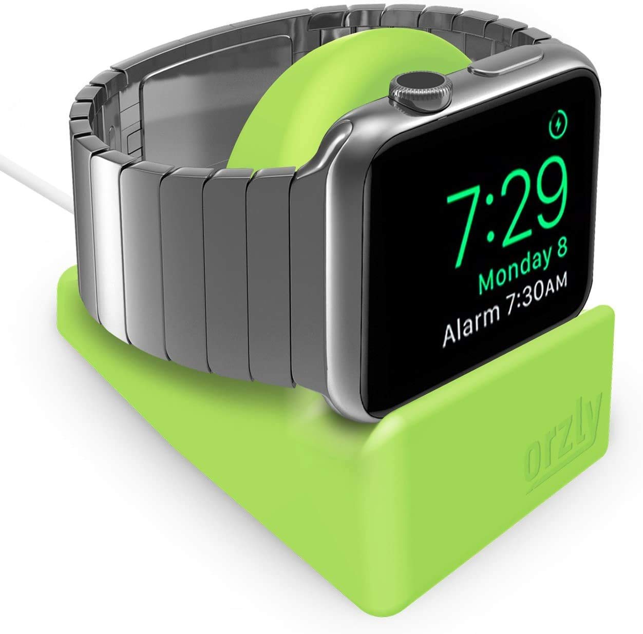 Orzly Elegant Apple Watch Charger Stand Apple Watch for ALL series Ultra 49mm, 2025 Series 10 46/42mm, 9/8/7 45/ 41mm, SE2/SE/6/5/4 44/40mm, 3/2/1 42/38mm Durable TPU - Gift boxed- Green