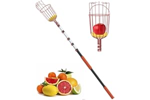 AgiiMan 3 to 12 FT Fruit Picker Pole - Reach to 18 FT Fruit Picker with Telescopic Extension Pole, Lightweight and Sturdy Aluminum Telescopic Pole, Easy to Assemble Fruit Picking Basket
