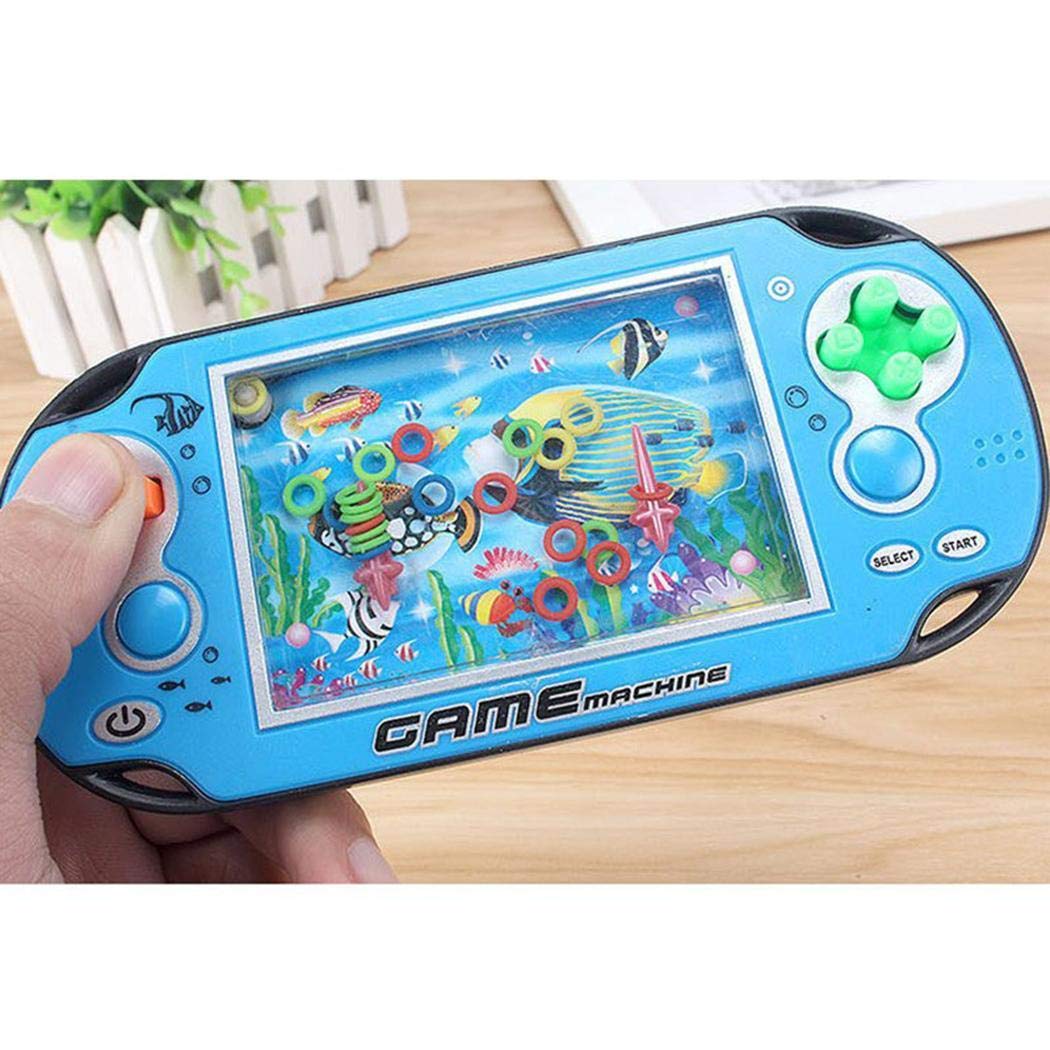 Fanala 1PCS Handheld Fish Water Ring Toss Squeeze Game Machine Educational Toy Handheld Games