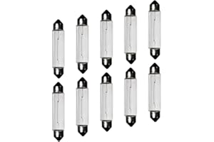 Rafeal Auto 12V 10W 10 Pack Sv8.5-8 T3.25 Halogen Festoon Bulb Fits 44mm Base Sizes Direct Replacement for Car Dome Light,Trunk,Interior Bulb