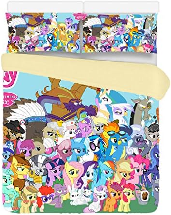 Custom My Little Pony 3 Piece Duvet Cover Bedding Set Queen Size 200x230CM