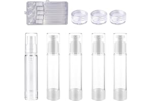 15ML Airless Pump Bottles, Vacuum Lotion Travel Bottles, Refillable Cosmetic Containers for DIY Foundation, Gel, Essence, Moi