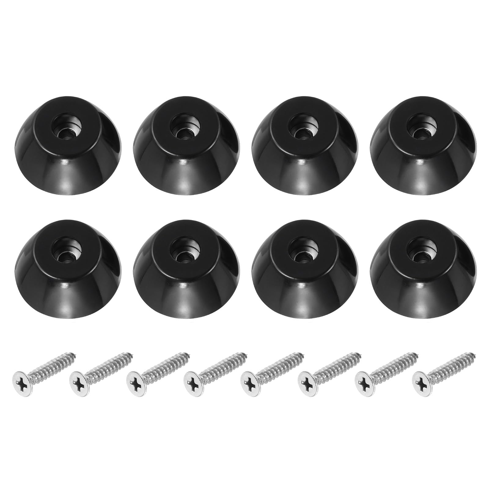 PATIKIL Cutting Board Feet, 8 Pack Round Rubber Feet Bumpers Non Slip Bumper Pads with Stainless Steel Screws for Furniture Chairs Desks Electronics (0.17"Wx0.52"H)