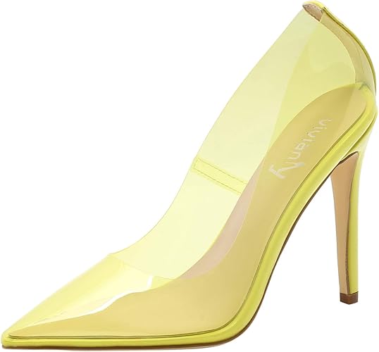 clear yellow heels