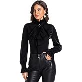 DRTES Women Pirate Shirt Vampire Renaissance Medieval Victorian Gothic Tops