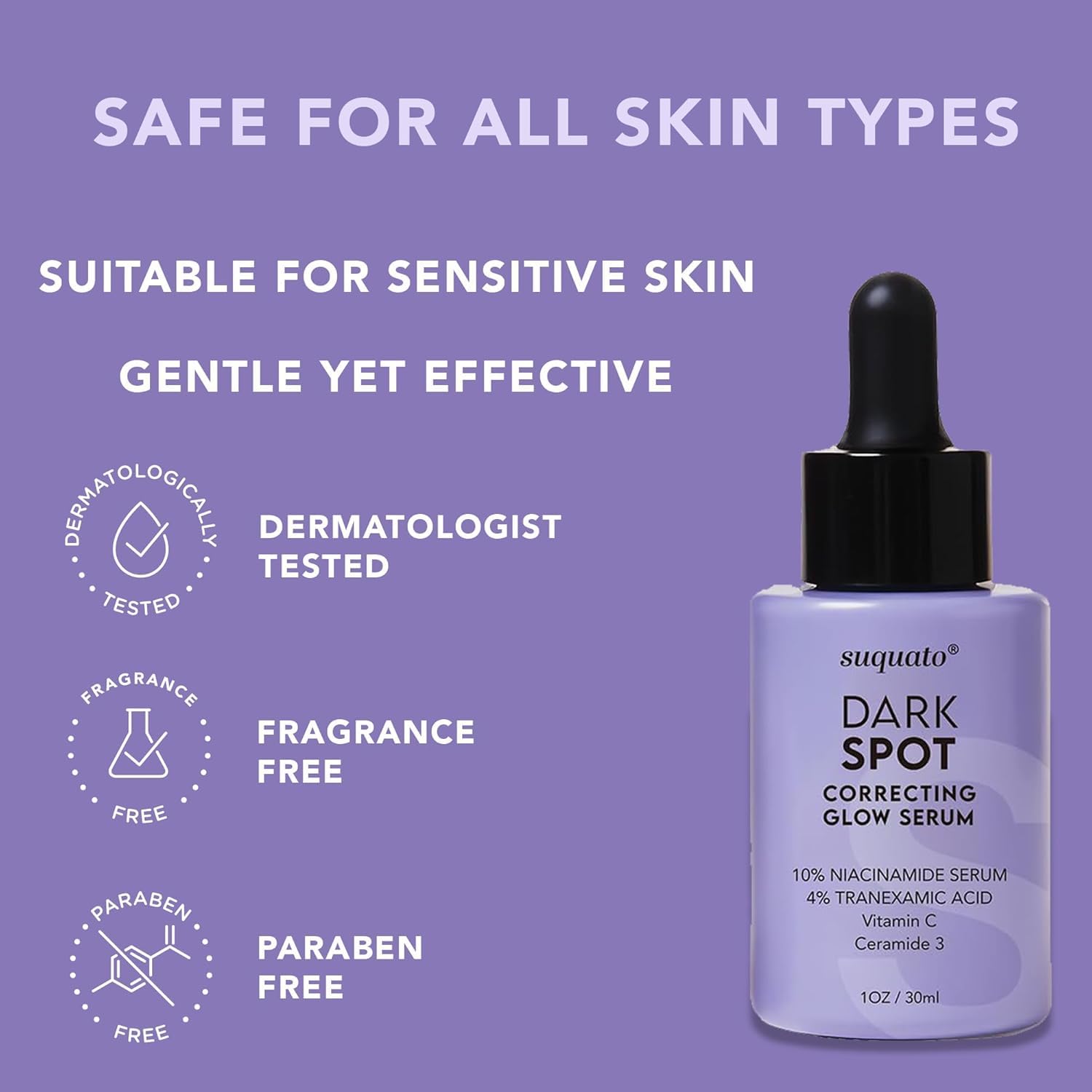 Pigmentflecken Entferner Gesicht Serum, Anti Pigmentflecken Gesicht mit Niacinamide, Tranexamsäure Vitamin C Dark Spot Correcting Glow Serum zur Entfernung von Altersflecken (30ml) 3