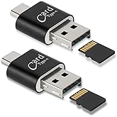 [2 Pack] Micro SD Card Reader for Android Phone,Micro SD Card to USB Adapter, Mini USB C Card Reader for Camera Memory Card Reader, Wansurs Card Reader for PC and Android Phone