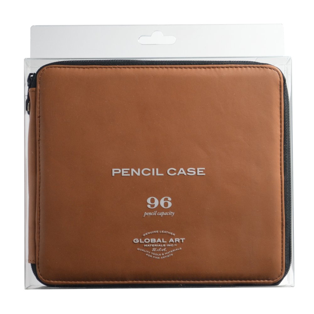 Global Art Materials 48 Leather Pencil Case 96 Antique Brown Finish