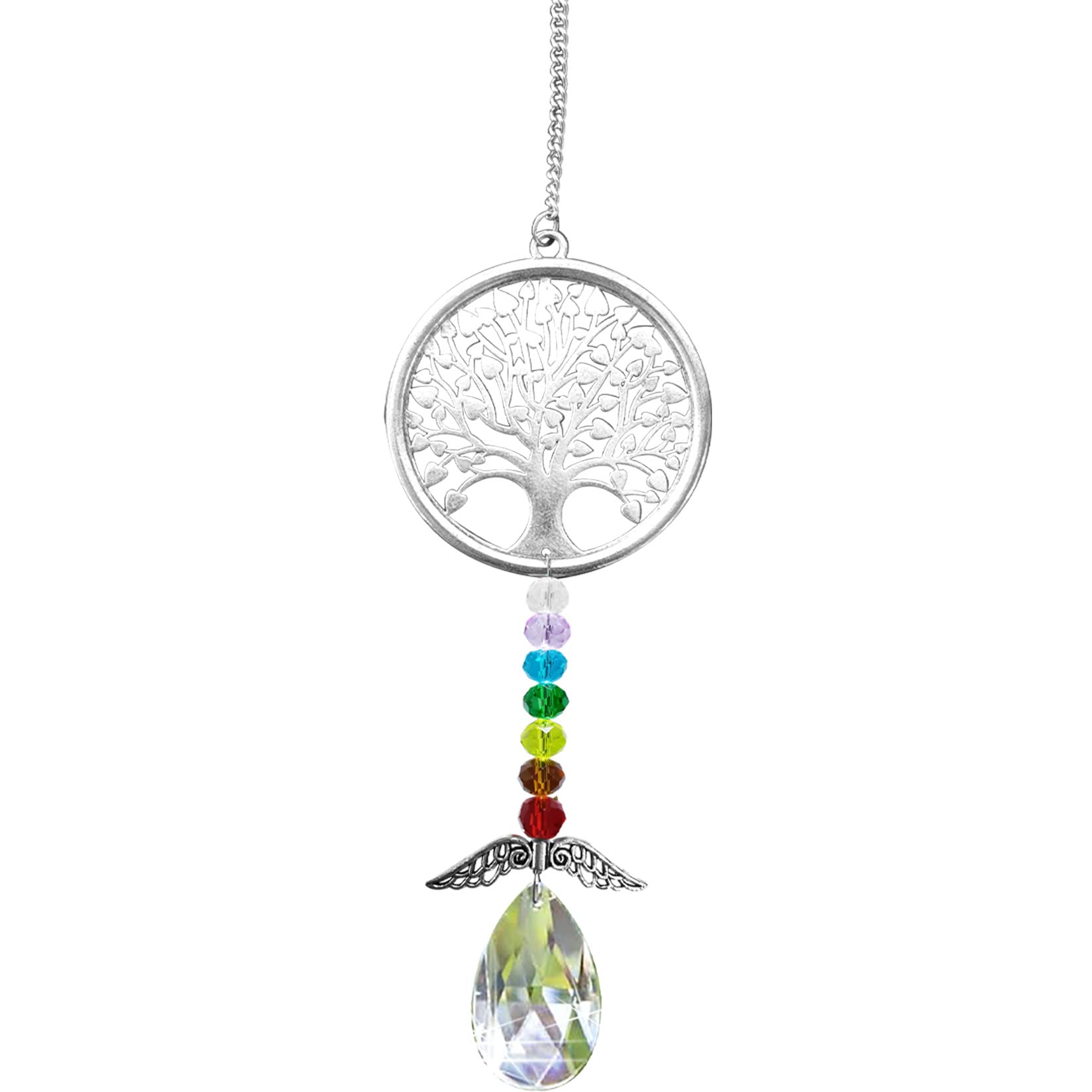 Tree of Life Crystal Garden Hanging Drop Prism Pendant for Window Rainbow Maker Home Decor Sun Catcher Car Hanging Accessories Ornament for Friends and family