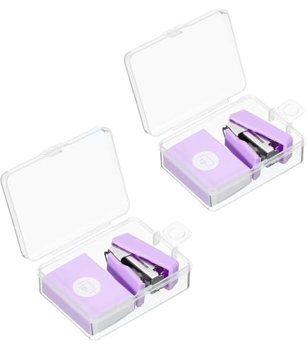 Mini Agrafeuse De Bureau - Lot De 2 Avec 800 Agrafes, Couleur Violet, Capacité 20 Feuilles - 3