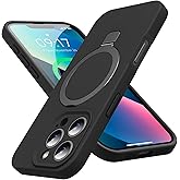 KMAMBAG Mag-Ring Designed for iPhone 16 Pro Case, Liquid Silicone [Moisturizing Factor] Extreme Soft Slim Phone Case with Stand [Compatible with MagSafe] for 16 Pro 6.3 inch Men Women, Black