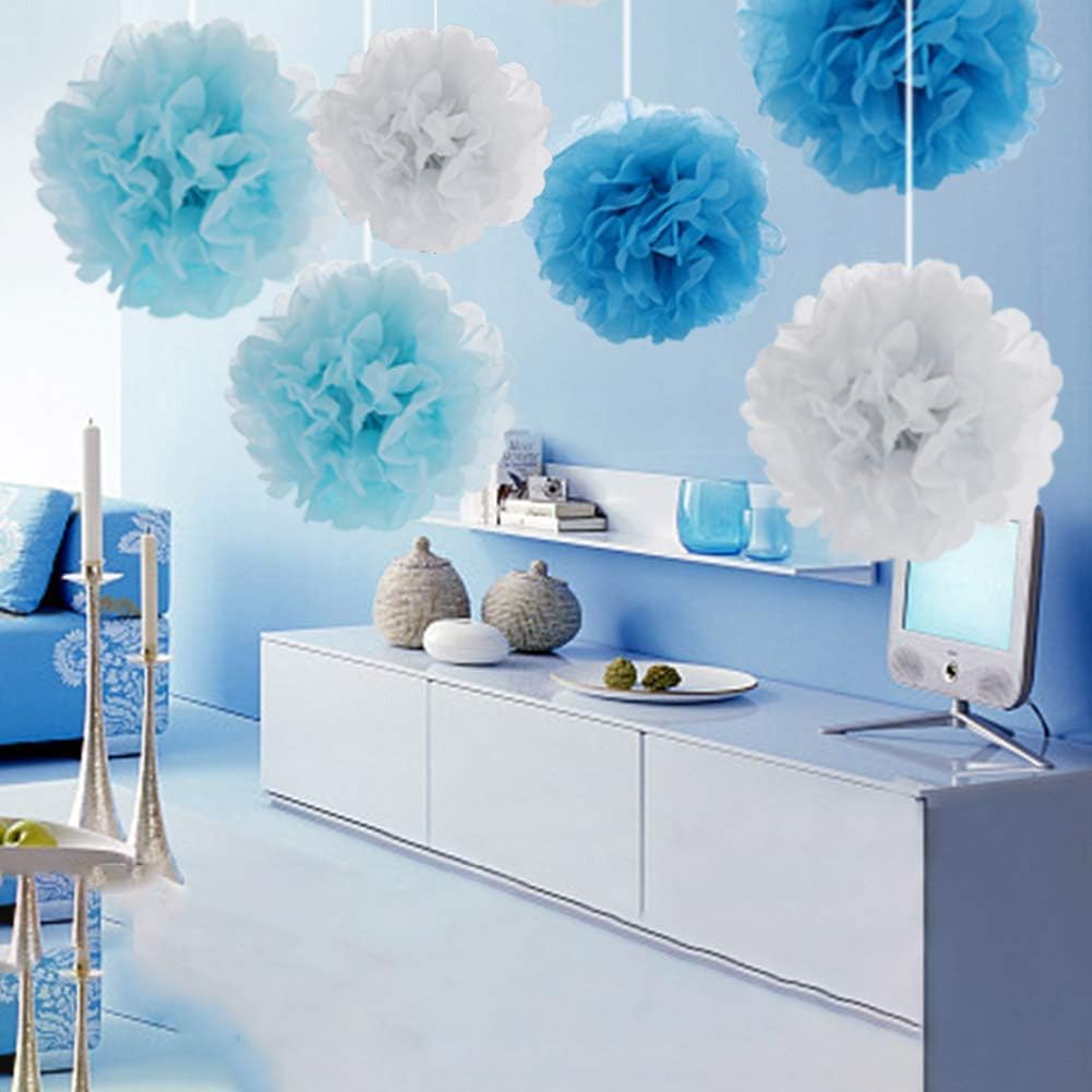 Trimming Shop Blue Happy Birthday Banner Tassel Paper Pom Poms with Multi Themed Buntings for Birthday Party Decoration Ceremonies - Image 4