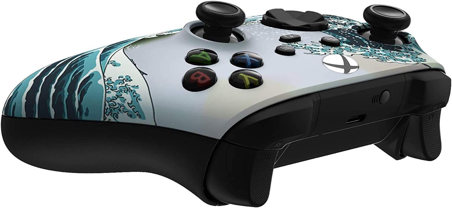 Custom Controllerzz Wireless Controller for Microsoft Xbox Series X/S & Xbox One - Custom Soft Touch Feel - Custom Xbox Series X/S Controller (X/S Waves)