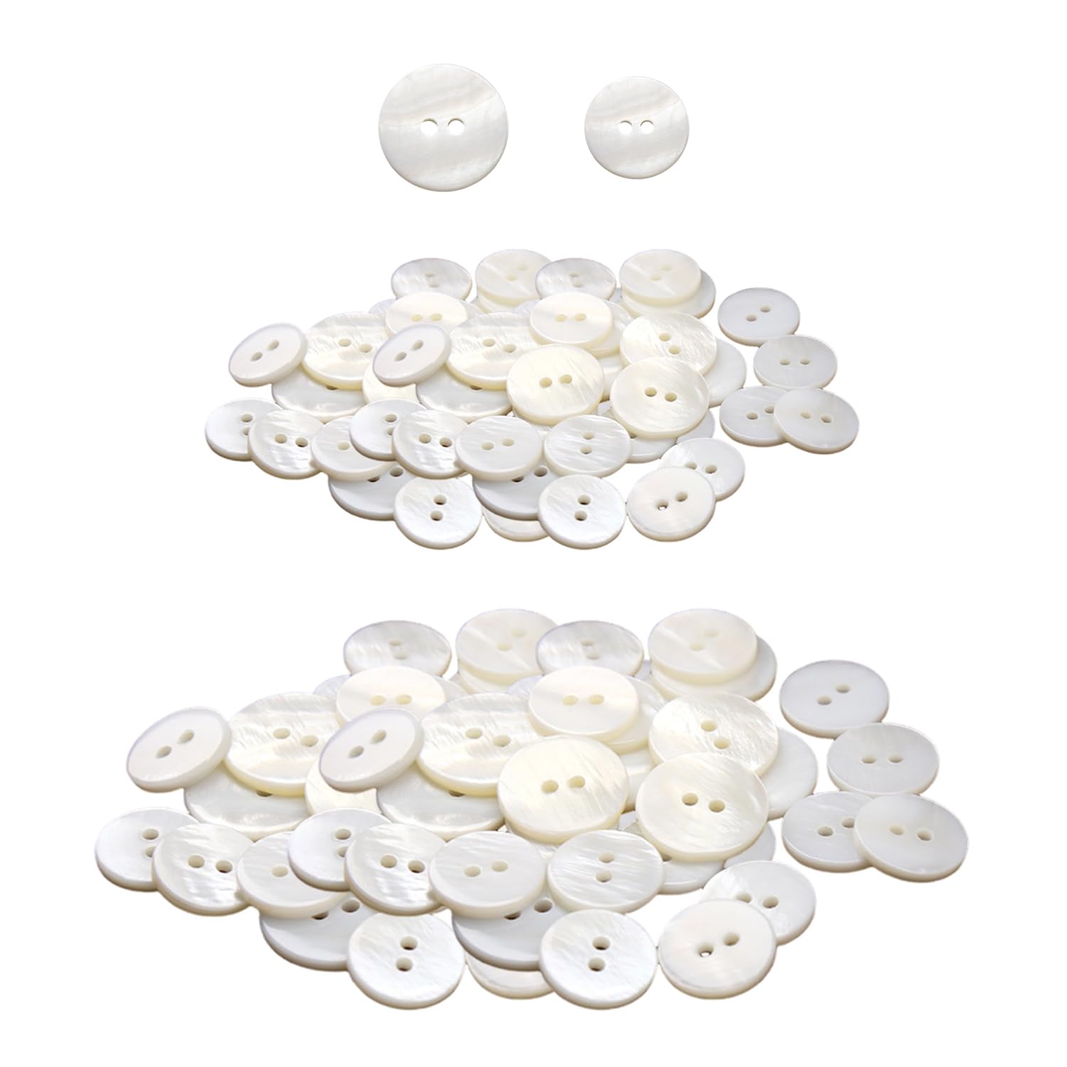 FFDHWU 100 White Buttons - Pearl Accessories, Sewn Mother Of Pearl Buttons for Clothing