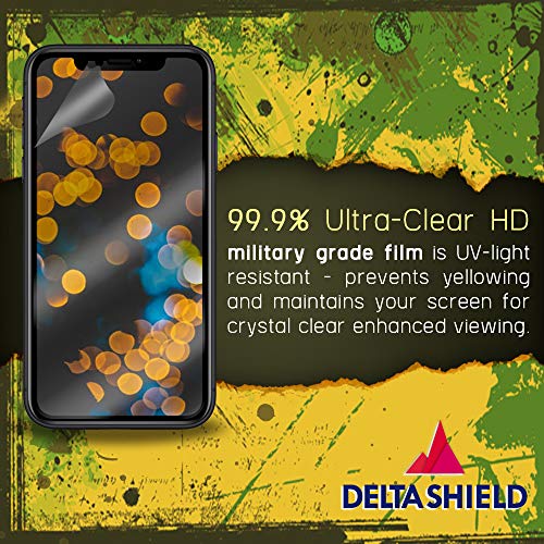 DeltaShield Screen Protector for Apple iPhone XR (6.1 inch)(2-Pack)(Slim Design for Cases) BodyArmor Anti-Bubble Military-Grade Clear TPU Film