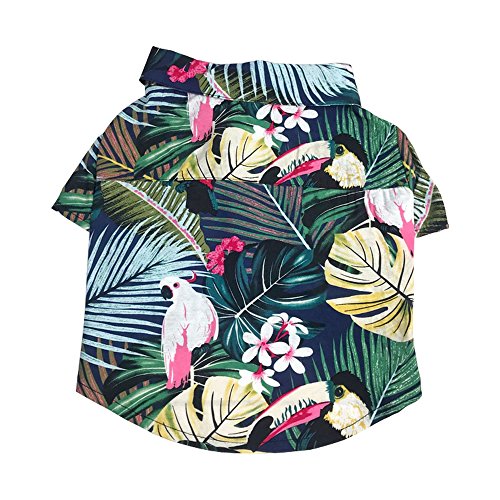 SUPOW Pet Hawaiian Breeze Camp Shirt, Dog Polo Sunscreen T Shirts, Sun Protection Lightweight Cute for Small to Medium Puppy Cool Summer Custom Vest