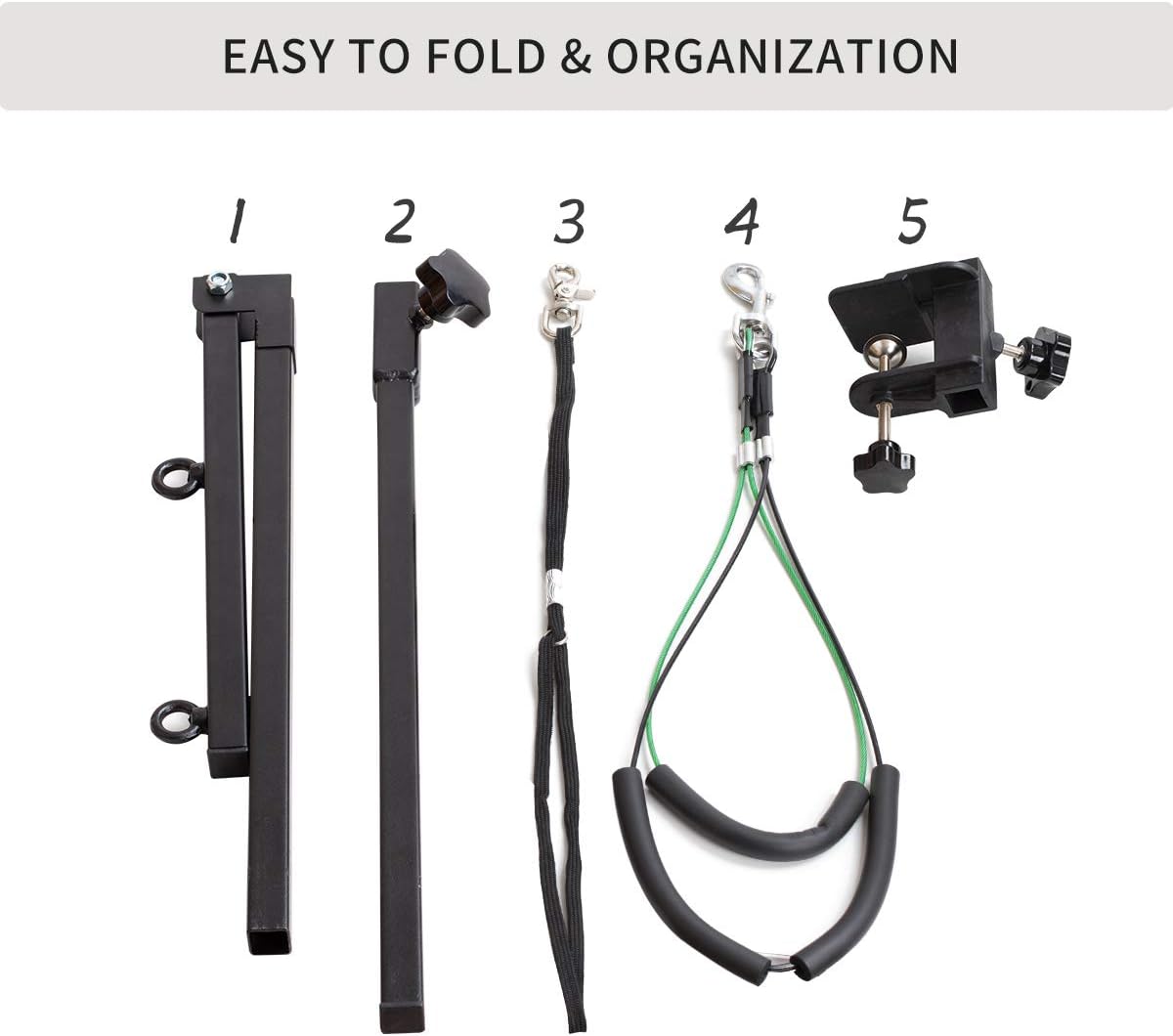 CHAOLUN Foldable Pet Dog Grooming Arm with Clamp, Loop Noose, No Sit Haunch Holder for Medium & Small Pets, Pet Grooming Tool 35.5" Adjustable Arm
