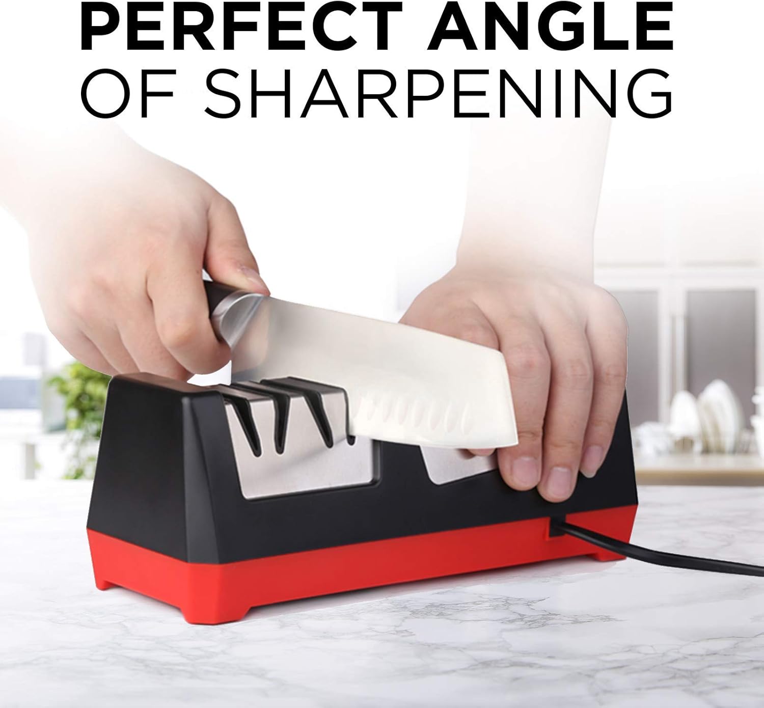Mueller Professional Electric Knife Sharpener for Straight Knives Diamond Abrasives, Quickly Sharpening, Repair/Restore/Polish Blades: Kitchen & Dining