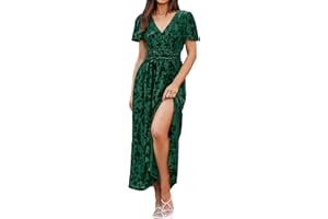 SIMPLEE APPAREL Simplee Women's Velvet Maxi Dress V Neck Short Sleeve Empire Waist Semi Formal Long Cocktail Dresses