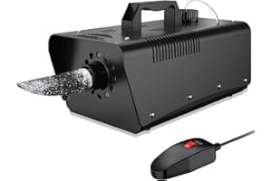 Wisdomlit Snow Machine, 650W Snowflake Machine, Artificial Snow Maker with Wired Controller for Indoor Outdoor Stage DJ Photography Christmas Party (Black)