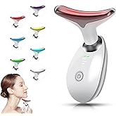 Face Beauty Device, Multifunctional Facial Massager, 7 Color Portable Face Massager Tool for Skin Care, Glossy White