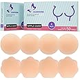 CHARMKING Pasties Nipple Covers 4 Pairs for Women, Reusable Adhesive Silicone Nipple Covers No Show