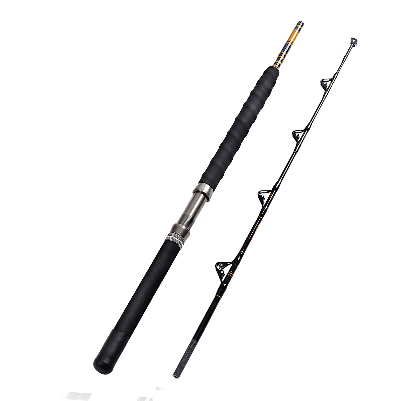 amazon fishing poles for trolling Fiblink 1-Piece/2-Piece Saltwater Offshore Heavy Trolling Rod Big Game Roller Ro