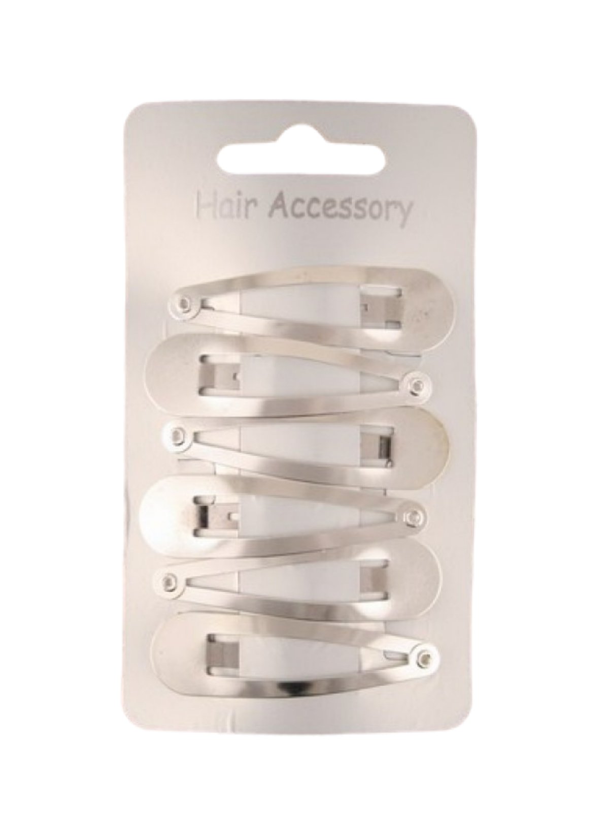 Set of 6 Silver Hair Clips Snap Bendies Sleepies 5cm (2")